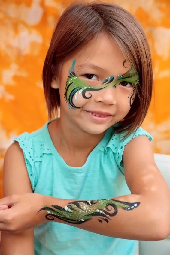 Shimmer Feathers Face Paint Idea
