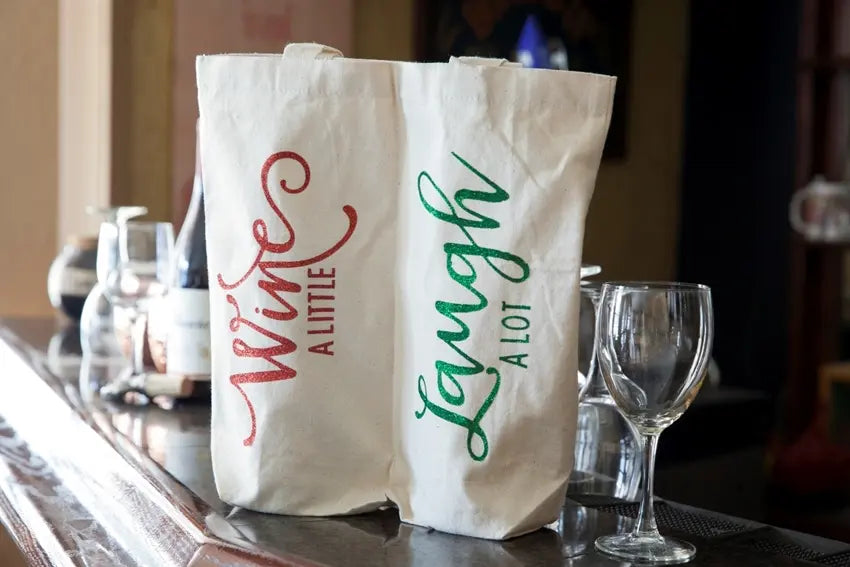 Personalized Glitter Message Wine Bags