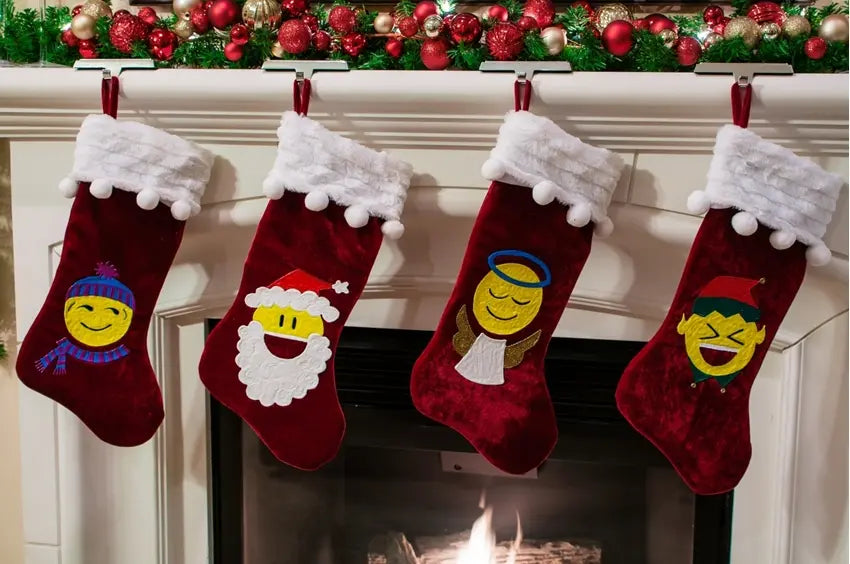 Fun Emoji Puff Paint Stockings
