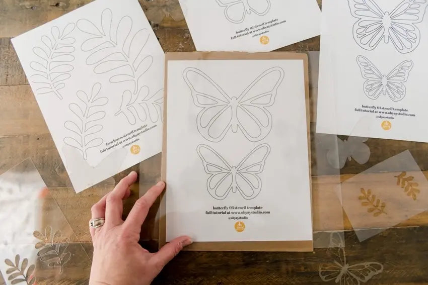 Cut out stencils for your garden apron.