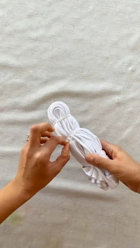 Choose your folding technique and secure with rubber bands