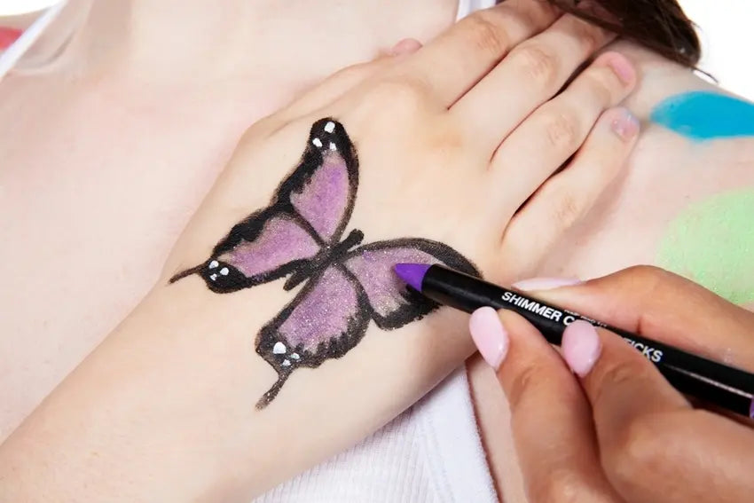 Purple Butterfly Body Art