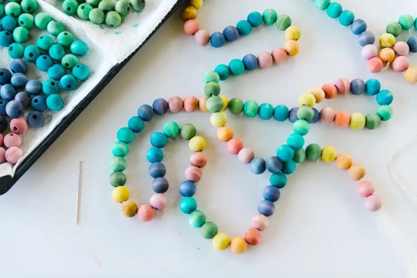 Fall Necklace Craft With Dyed Wooden Beads