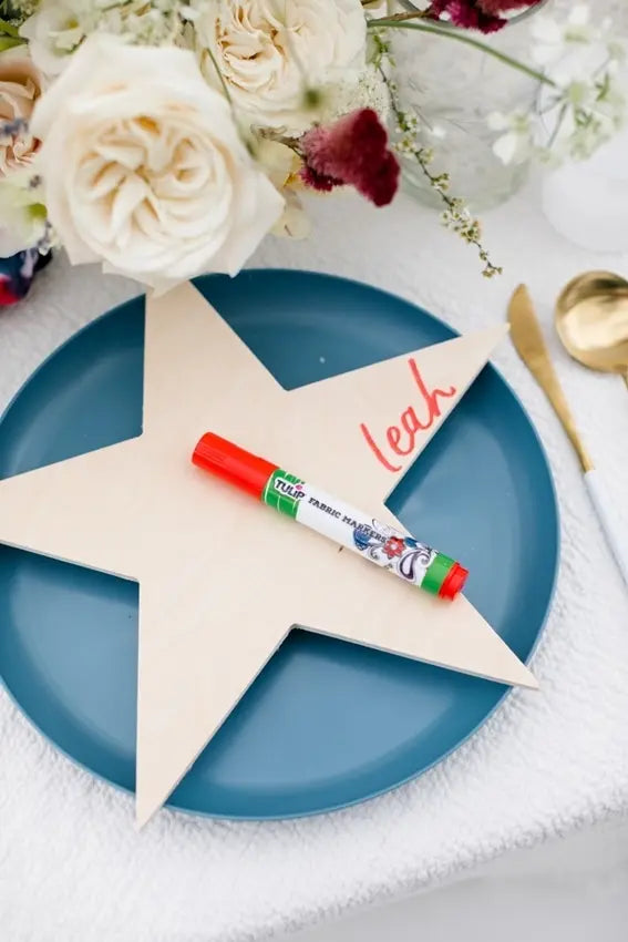 Custom Star Table Setting with Fabric Markers