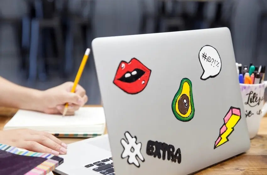 Back to School Laptop Clings with Puff Paint