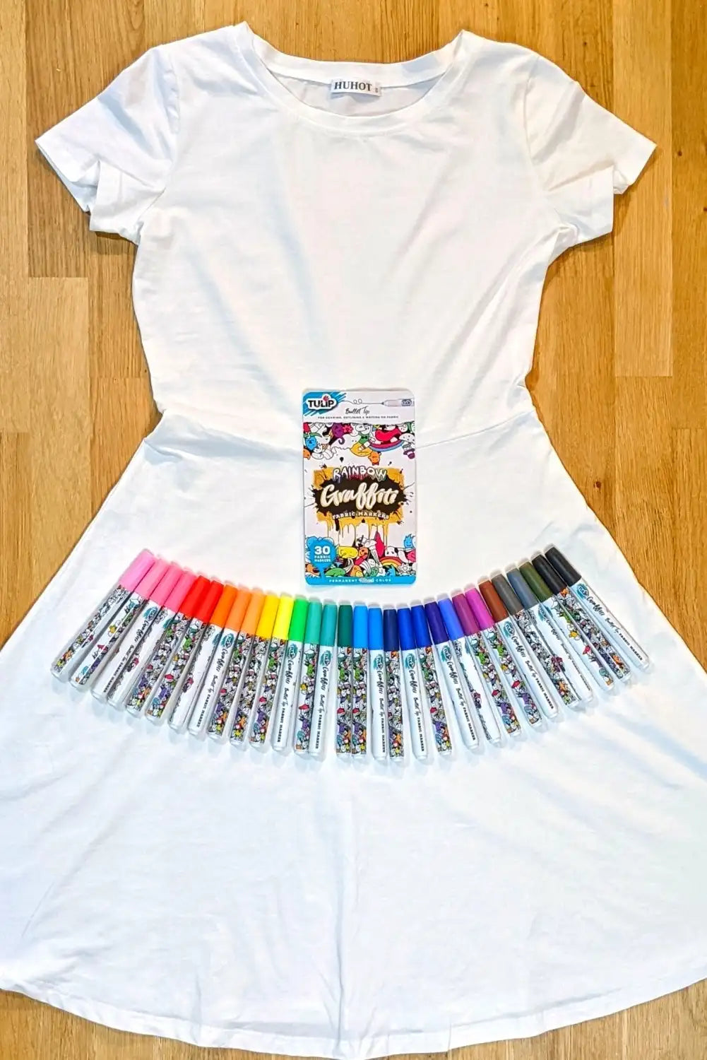 Gather supplies for your doodle DIY dress