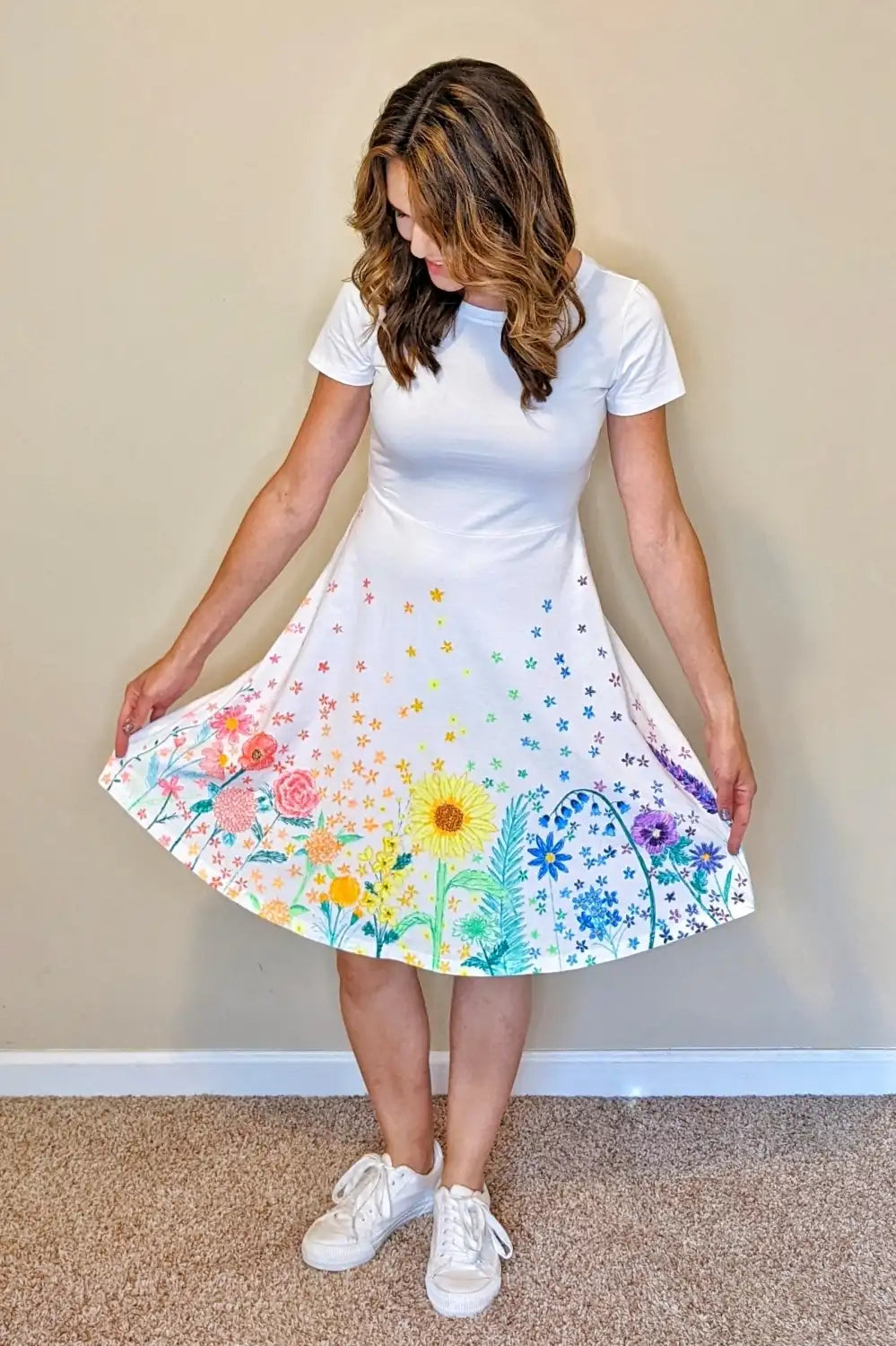 DIY doodle dress with fabric markers