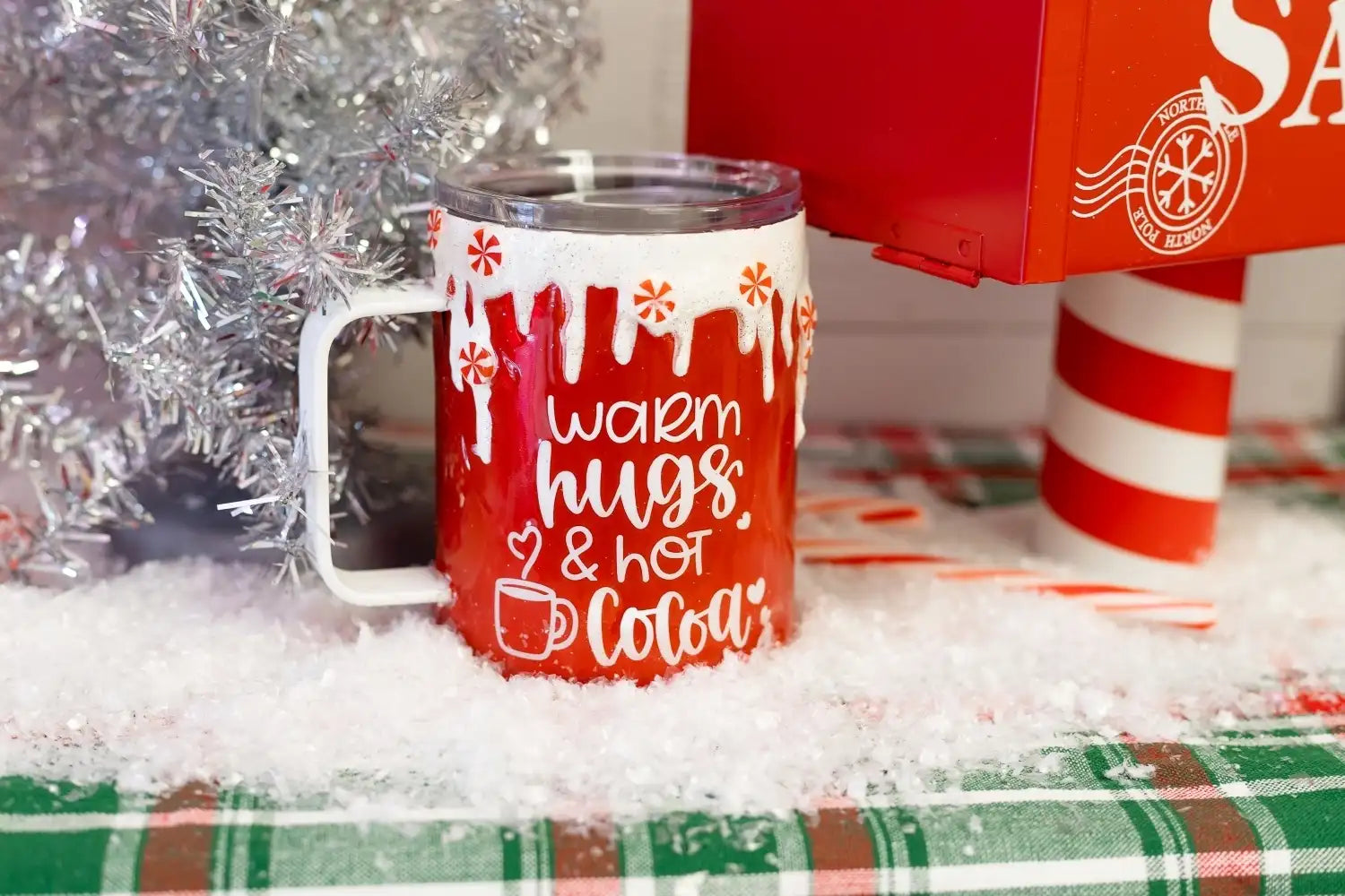 Winter drip tumbler with Puff Paint