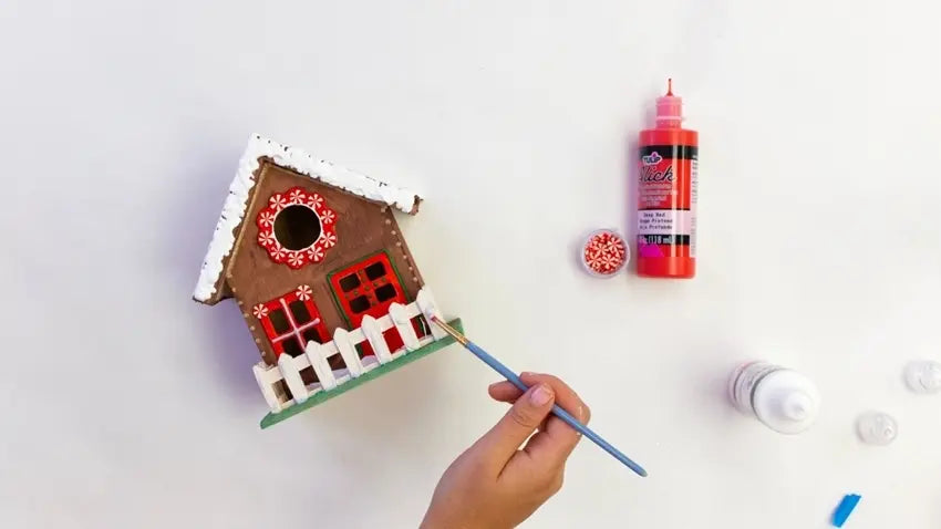 Use Puff Paints to decorate your faux ginger bread house