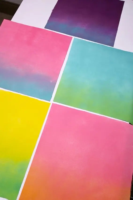Create a gradient with fabric spray paint