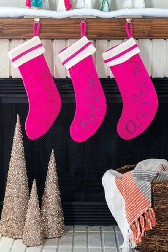 Personalized Stockings with Dazzling Glitter Puff Paint