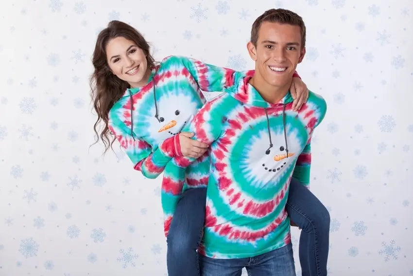 Tie-Dye Snowman Ugly Sweater Hoodies