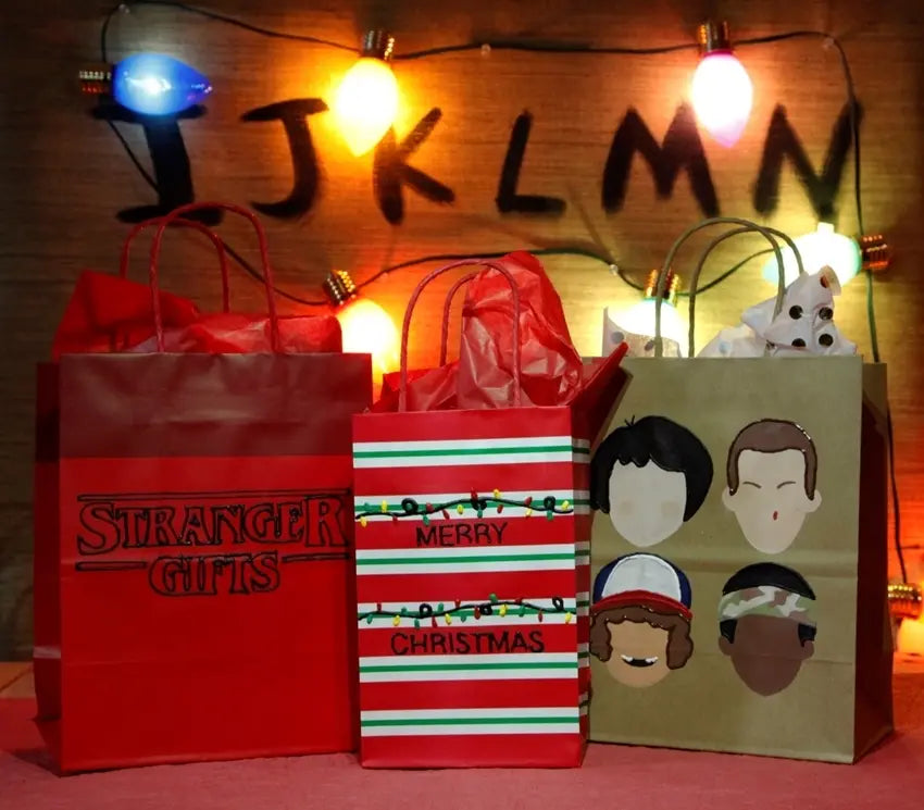 Stranger Things Gift Bags with Puff Paint