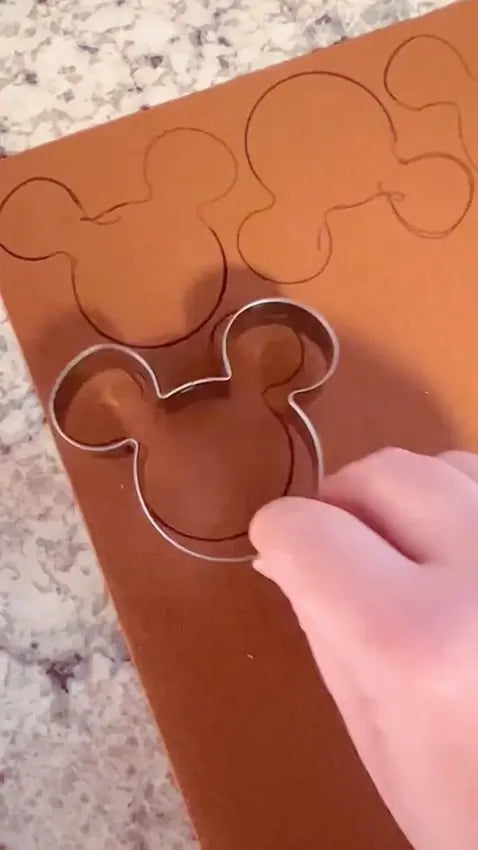 Cut mouse shapes from faux leather and craft foam