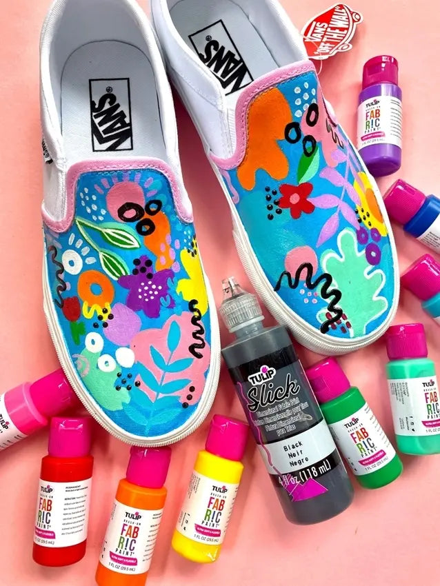 Personalized Hand-Painted Shoes with Fabric Paint