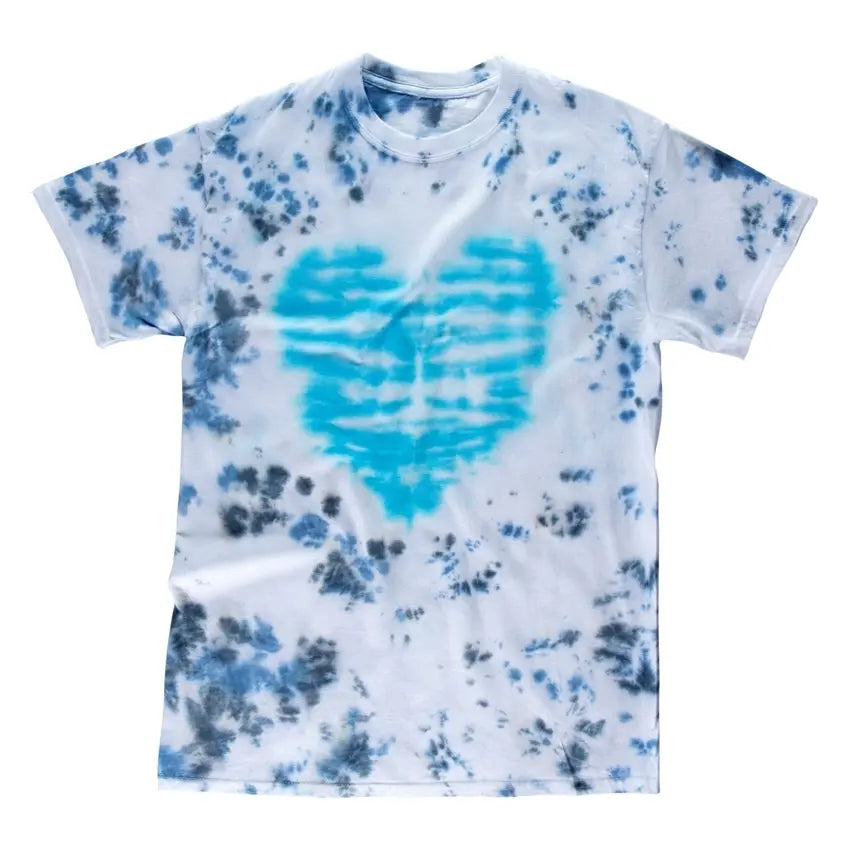3. Crumple Heart Tie-Dye Shirt with Cool Colors