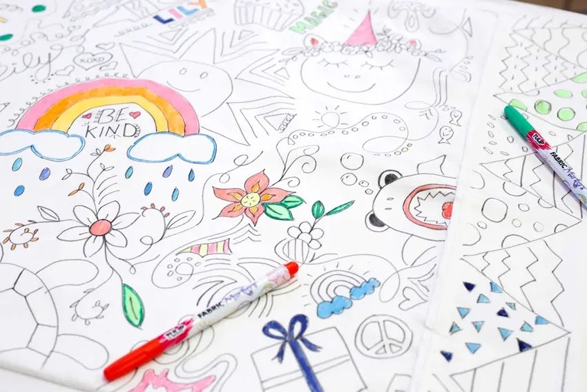 DIY Coloring Book Pillowcase with Fabric Markers
