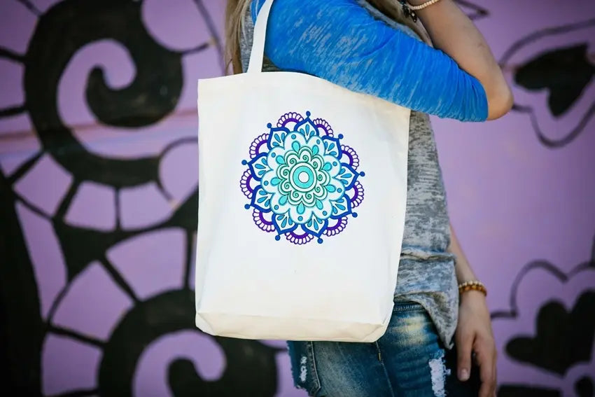 Mandala Tote Bag with Fabric Markers