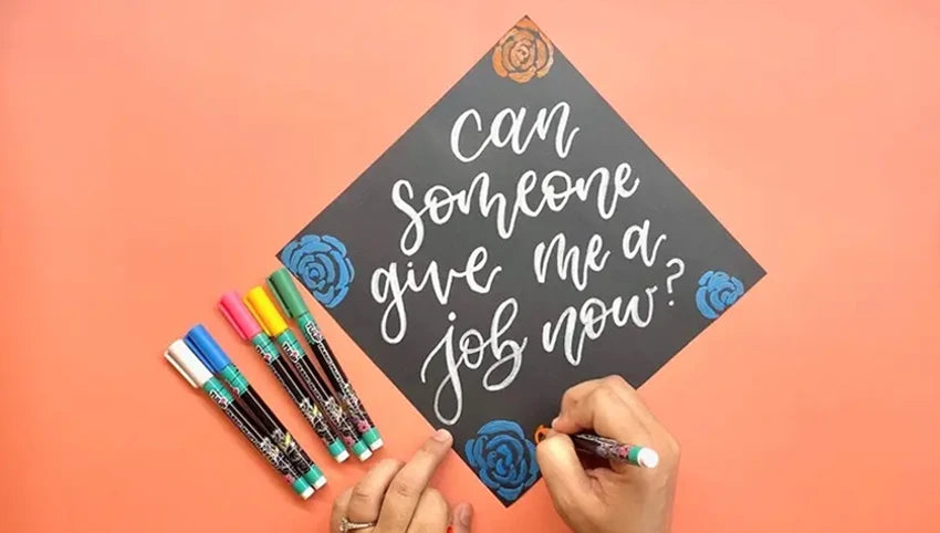 Personalized Graduation Cap with Fabric Markers