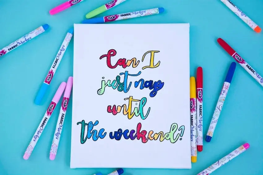 “Can I Just Nap Until the Weekend” Calligraphy Art on Canvas with Fabric Markers