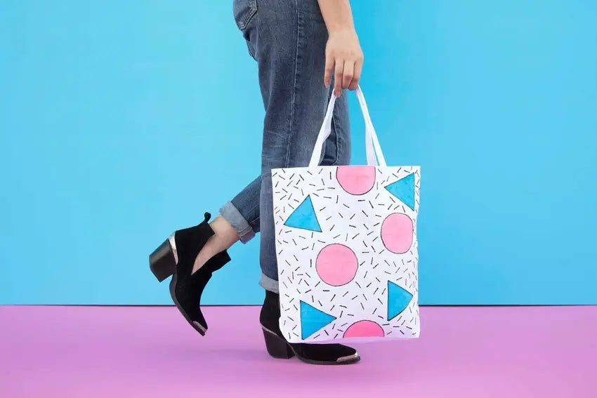 Retro Print Tote Bag