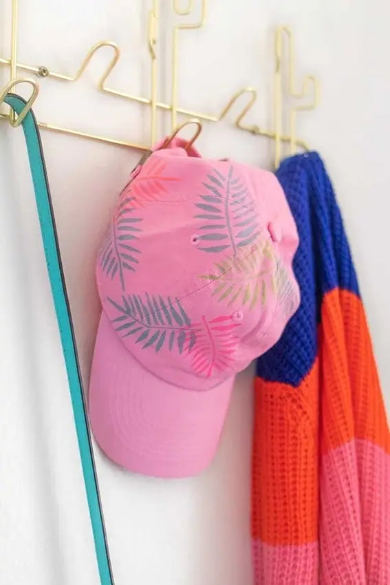 DIY Palm Leaf Baseball Cap with Fabric Markers