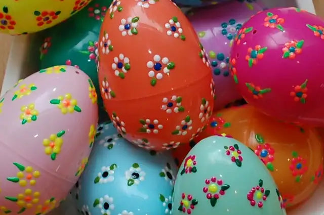 Floral Puffy Paint Easter Eggs