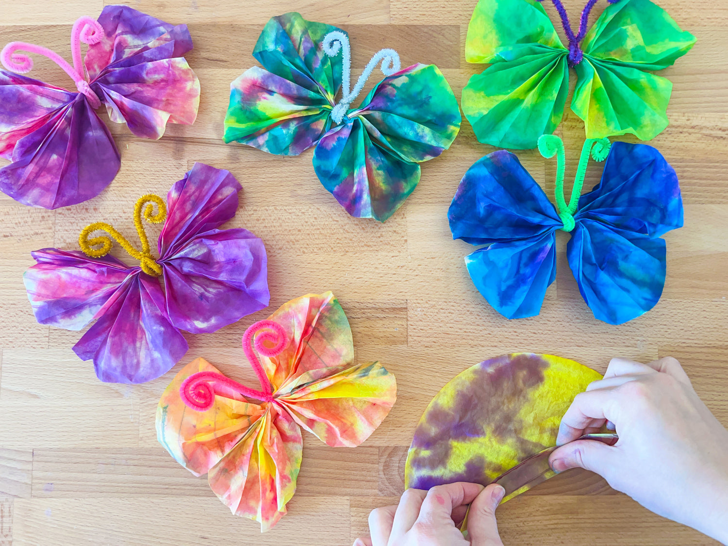 Paper Crafts for Kids: Tie-Dye Paper Butterfly
