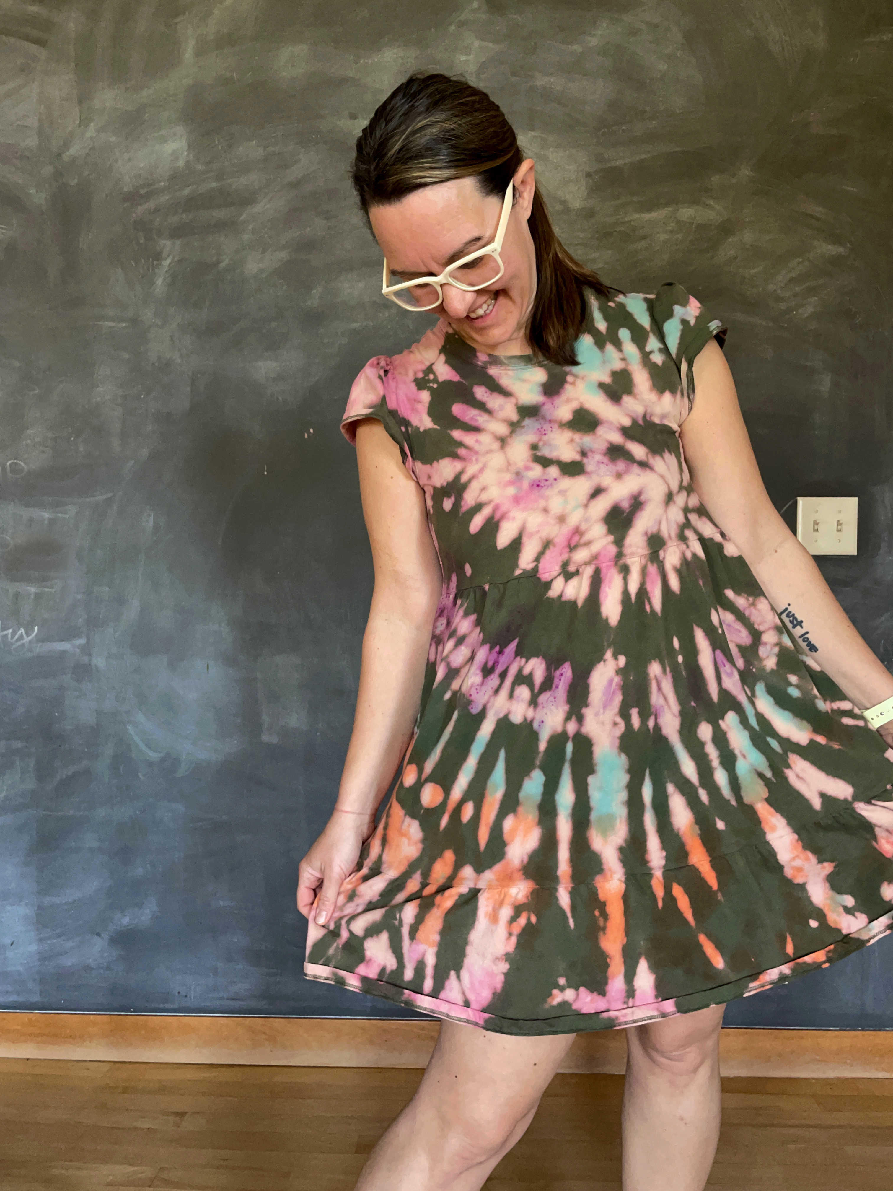 Dress upcycling idea with Tulip Reverse 4-Color Tie-Dye Kit