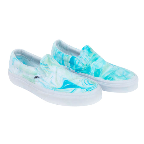 Seafoam shoes with marbled tie dye