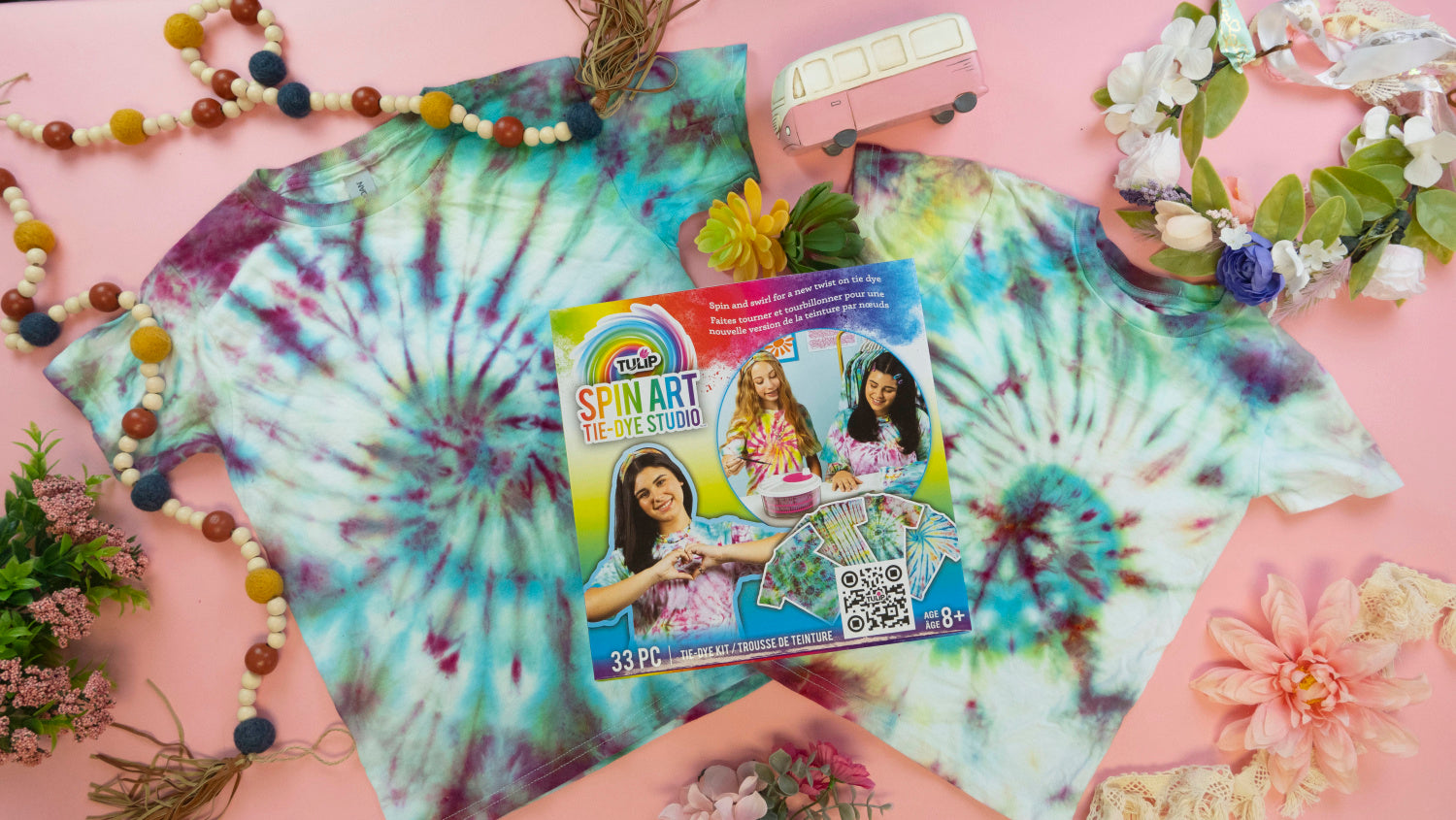 Reveal your spin art tie dye