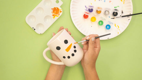 Hand-painted snowman mug