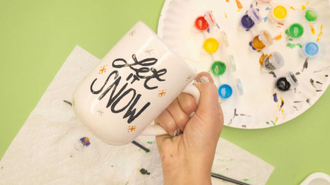 Hand-painted “Let it Snow” mug