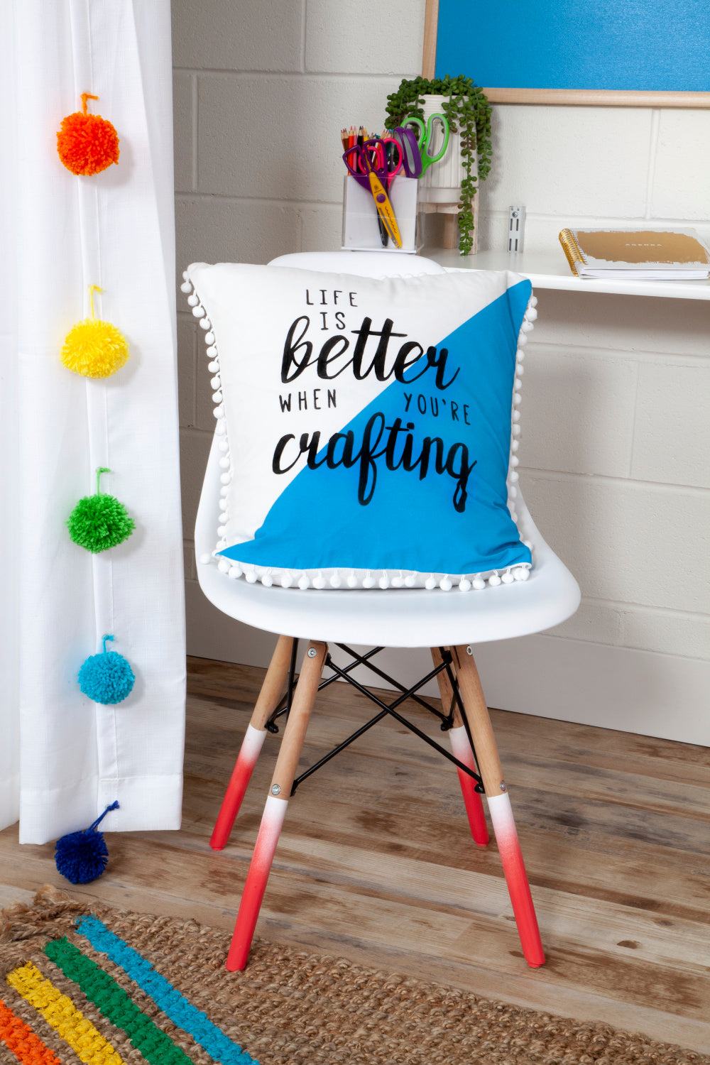 Quote Art Pillow with Fabric Spray Paint