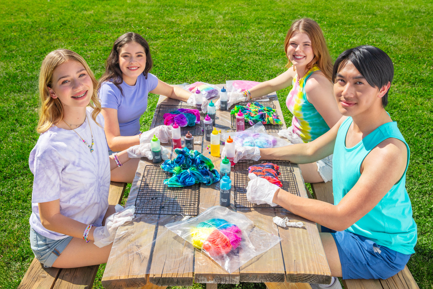 Allow completed tie-dye projects to