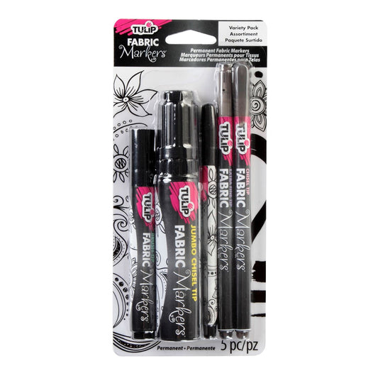 New! Lot Of 5 Sets Artminds Fine Tip Fabric Markers Permanent