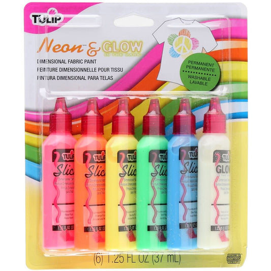 1-oz. Tulip® 12 Pc. Neon Puffy® Assorted Colors - 3D Paint - Set