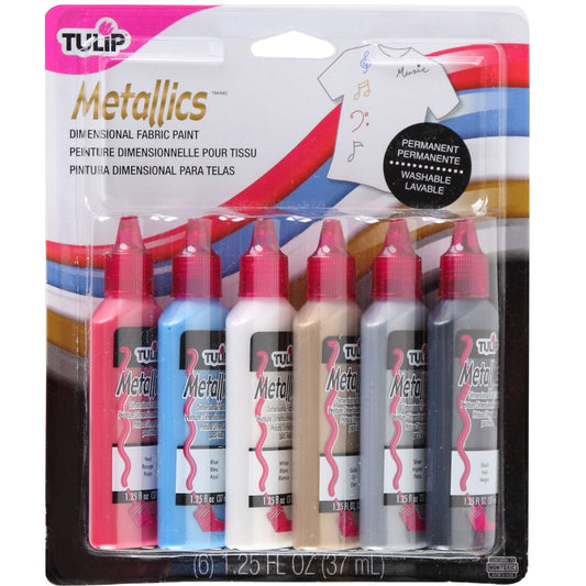 12 Pack: Tulip® Glitter™ Silver Dimensional Fabric Paint