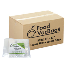 Liquid Block Vacuum Sealer Bags | 5Case, Bulk | Quart 8" x 12"