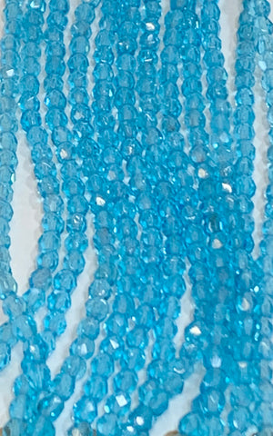 Aquamarine - 4mm Fire Polished Beads - Out West Beads - Fire Mountain Beads