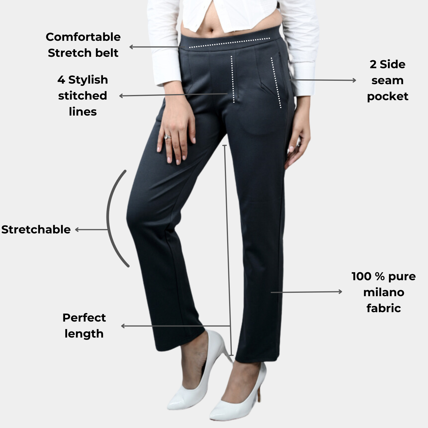 Dusty Pink High-Waisted Tapered Cigarette Trousers for Women -674 – Glossia  Fashion