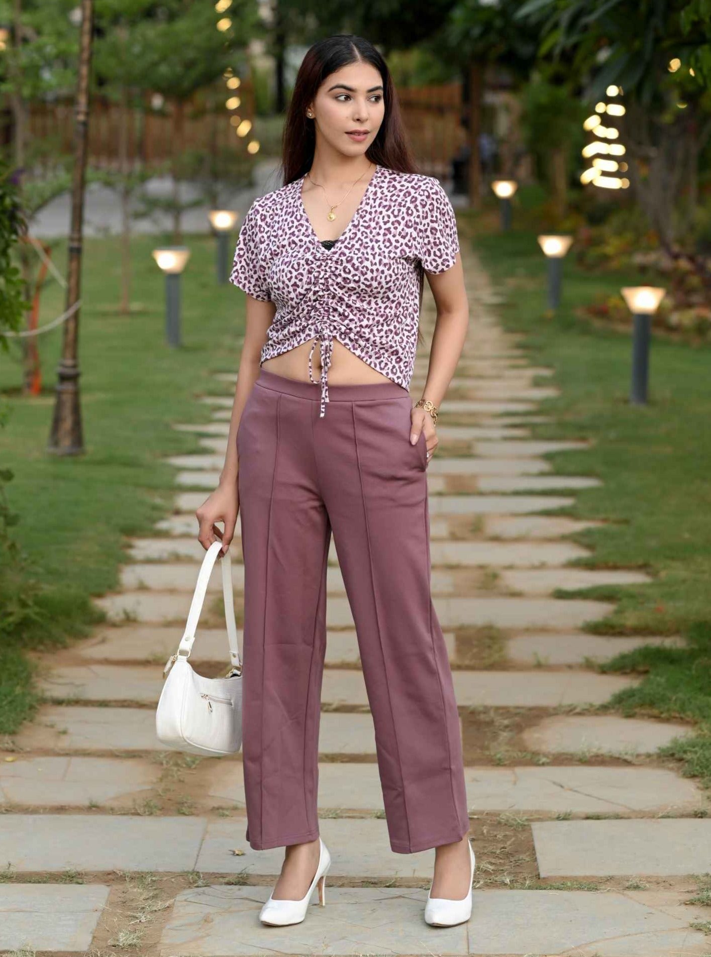 Light Pink Extra Flare Fit Pants