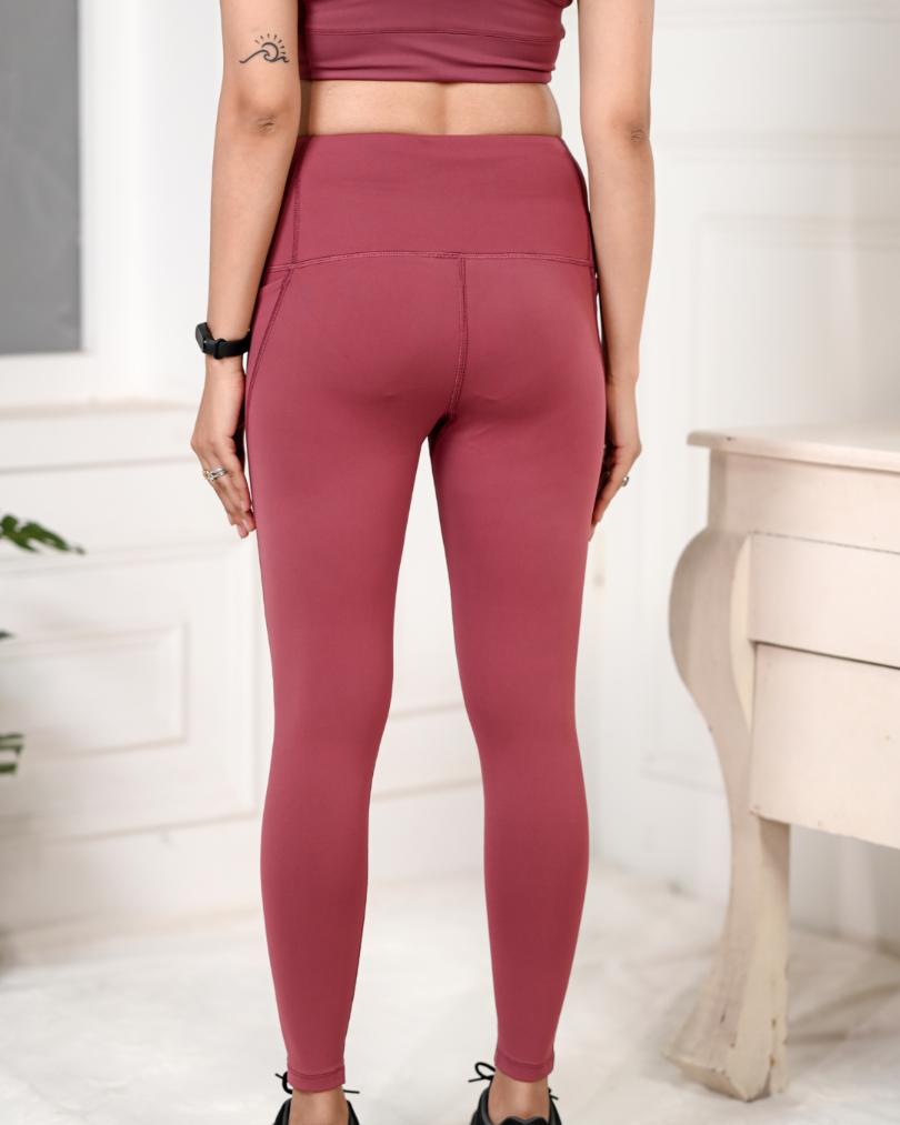 Buy Pink Floral Yoga Leggings, Workout Leggings That Wont Fall Down,  Fuschia Asymmetrical Leggings Long, Dressy Leggings, High Spandex Leggings  Online in India 