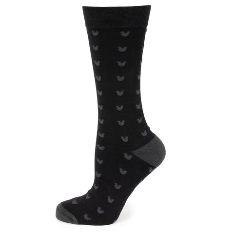 Mickey Silhouette Motif Black Men's Socks