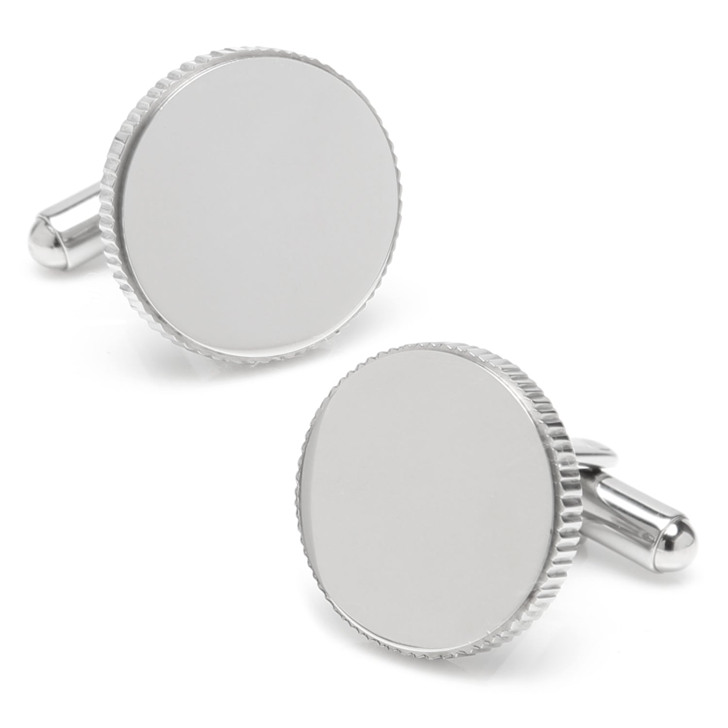 Stainless Steel Coin Edge Engravable Cufflinks