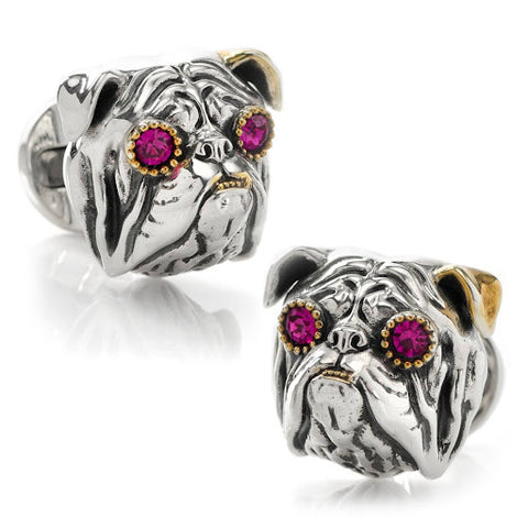 Sterling Silver English Bulldog Cufflinks