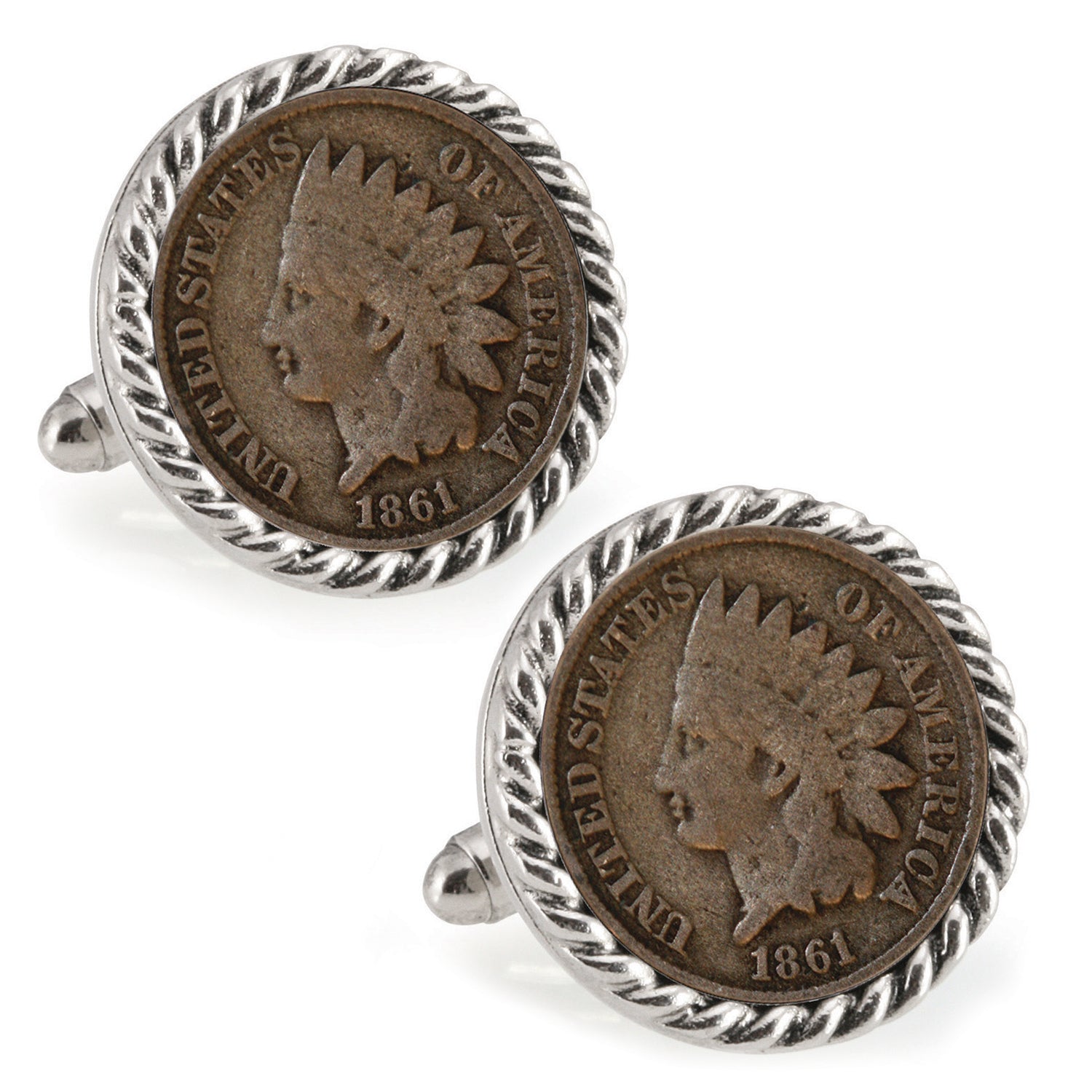 Civil War Indian Head Penny Cufflinks