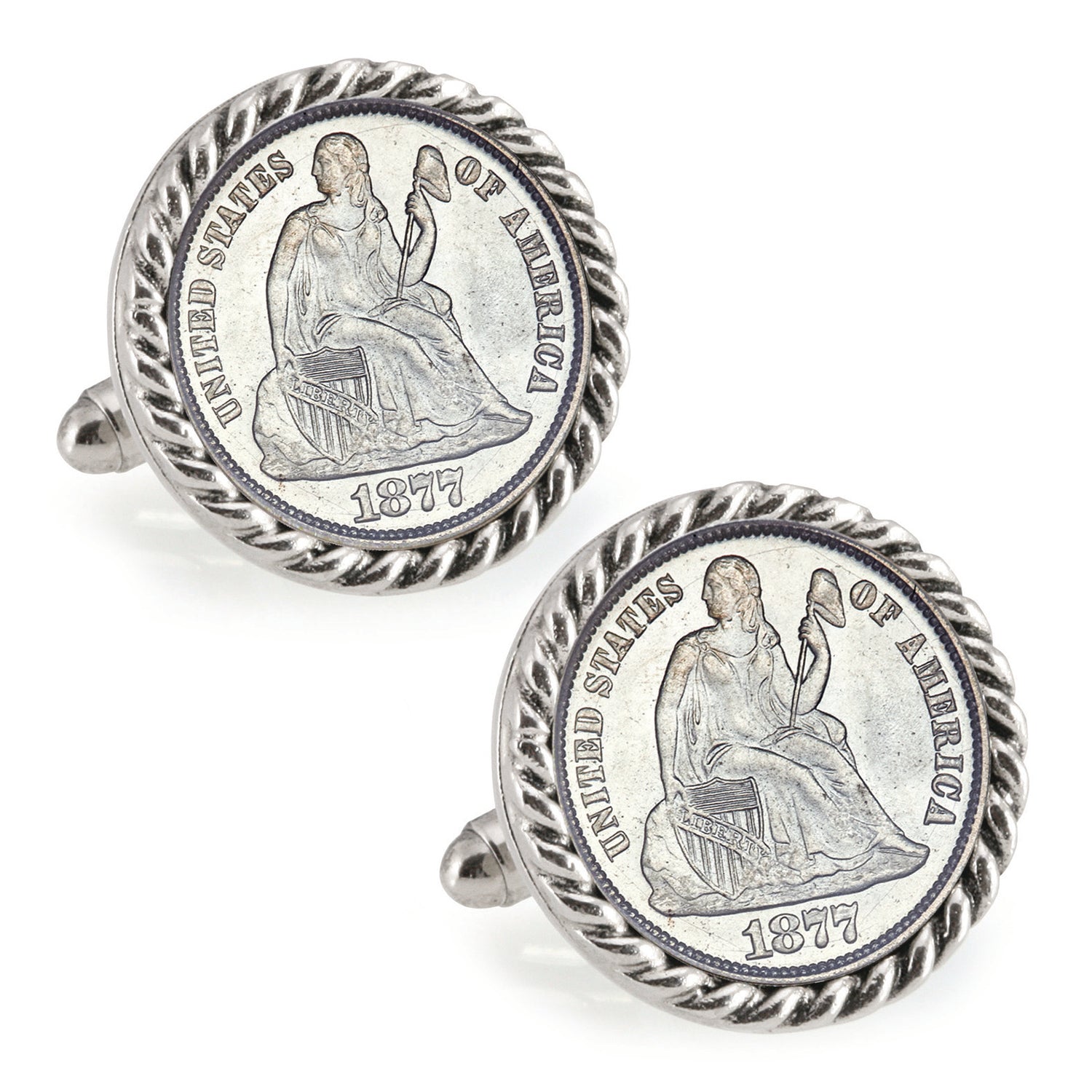 Seated Liberty Silver Dime Cufflinks