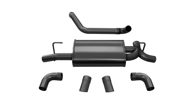 Corsa 18+ Jeep Wrangler JL 2.5in Dual Rear Turn Down Exit Black Sport Axle-Back Exhaust - HighLift Off product image