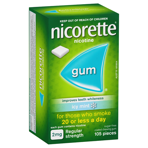 Nicorette Gum 2mg Icy Mint 105 Piece